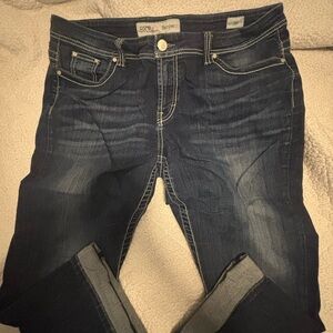 BKE Women's Deep Indigo Cropped Jeans